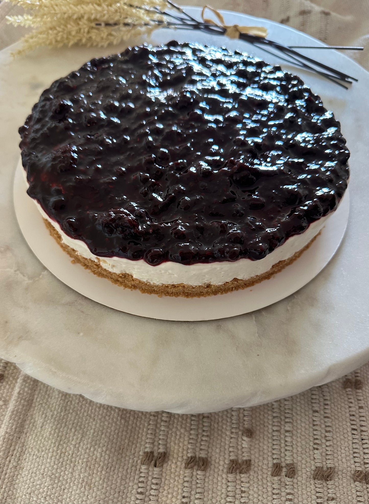 WHOLE HOMEMADE NO-BAKE CHEESECAKE